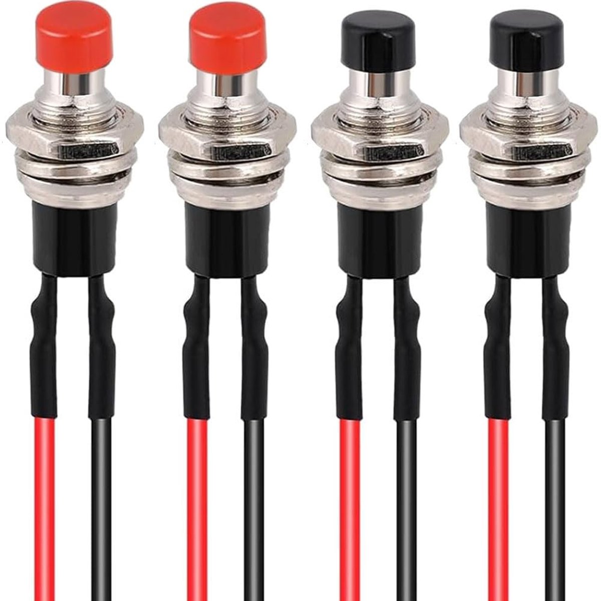 Mini drukknop schakelaar 7mm - zelfvergrendelend - 2-polig - ideaal voor DIY projecten - ShopVlot
