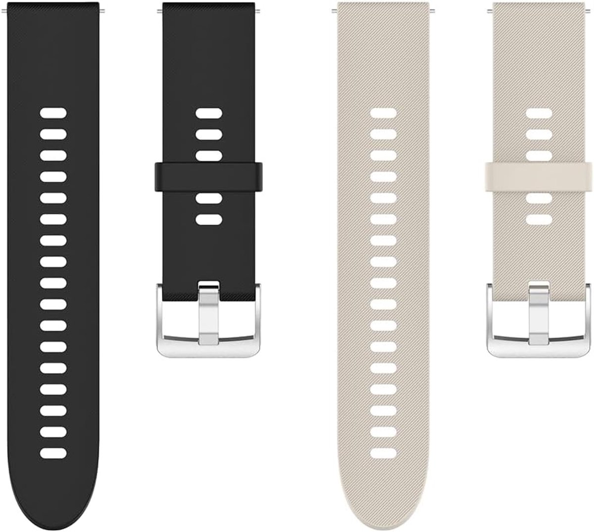 siliconen horlogeband 22 mm - reservearmband zwart-wit - waterdicht en ademend - perfect voor sportgebruik - ShopVlot