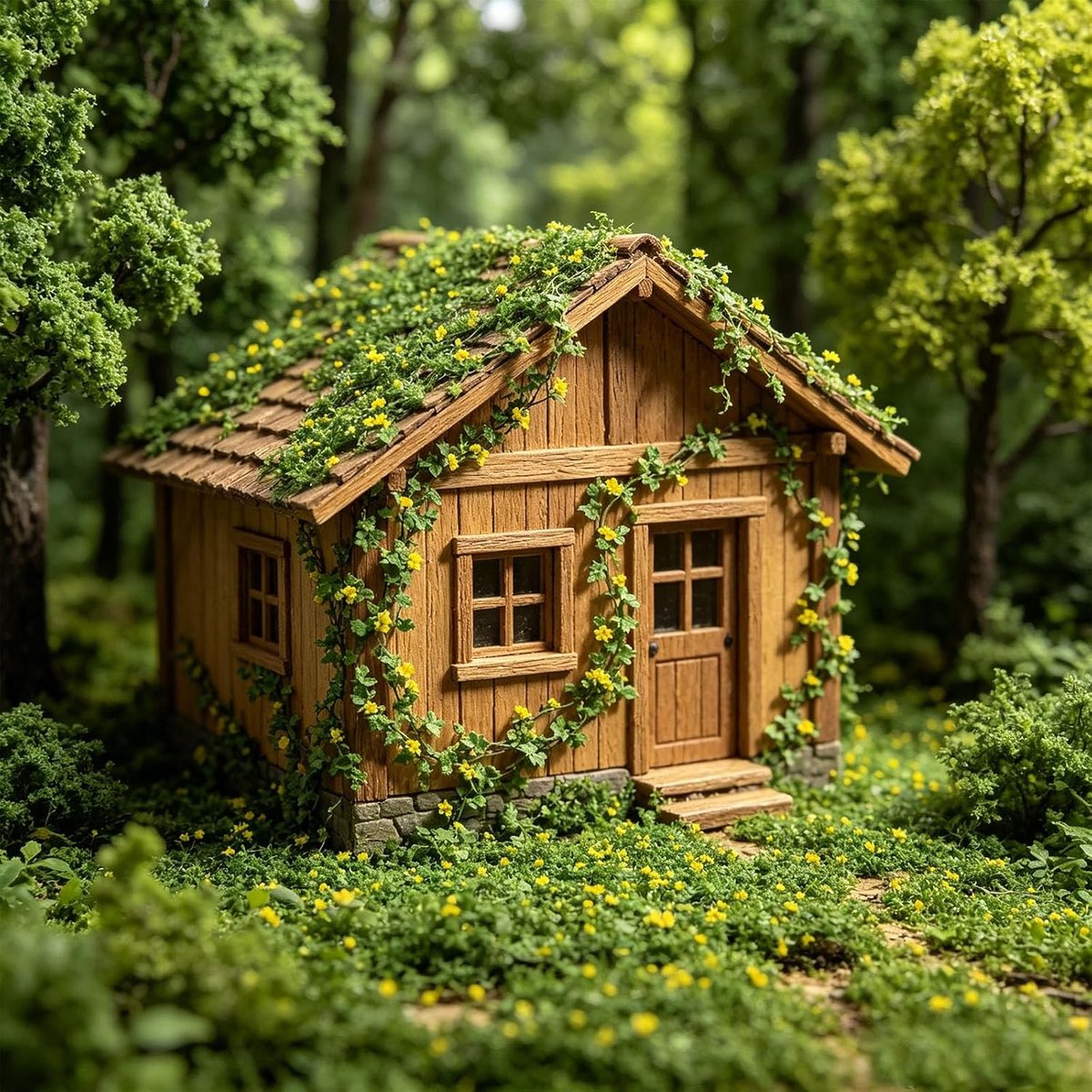 Grasstruik kunstmatig - Miniatuur geel groen - Statisch gras voor diorama's - Ideaal voor modelspoor accessoires - ShopVlot