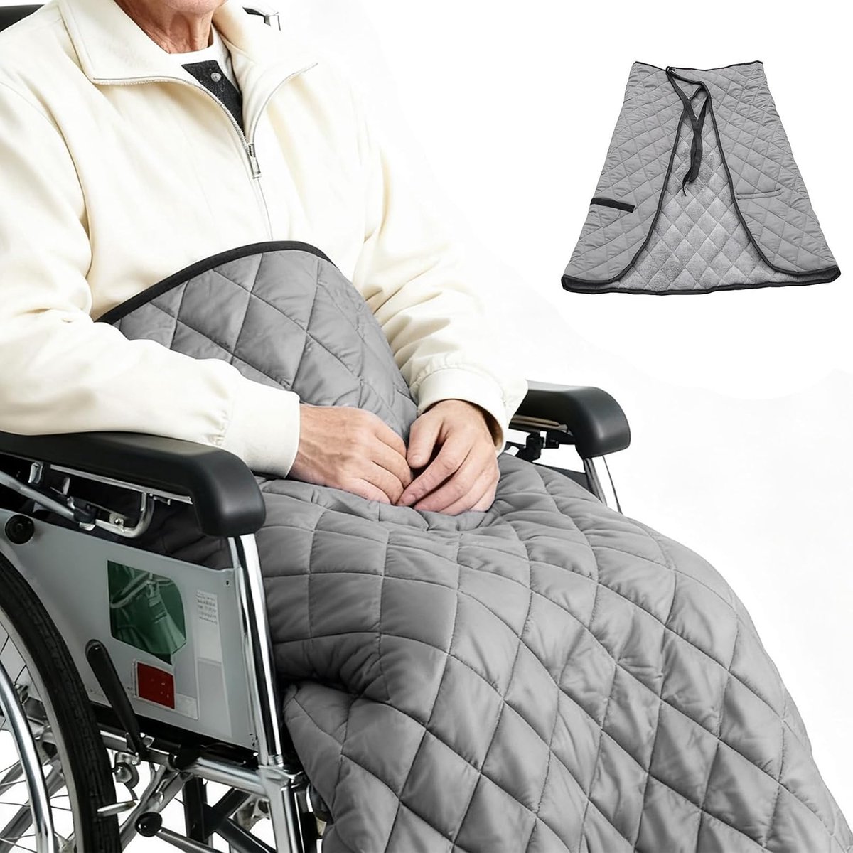 Rollstoel Dekentje - Winter Winddicht - Grijs Waterdicht - Comfortabele Beenbescherming - ShopVlot