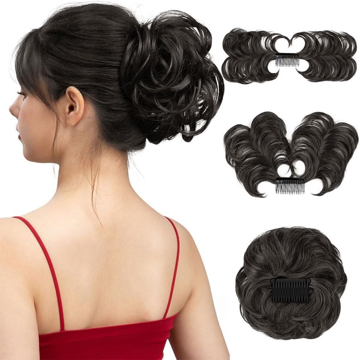 Haarsieraad klauw clip - messing - krullend haarstukje - volumineuze messy bun - ShopVlot