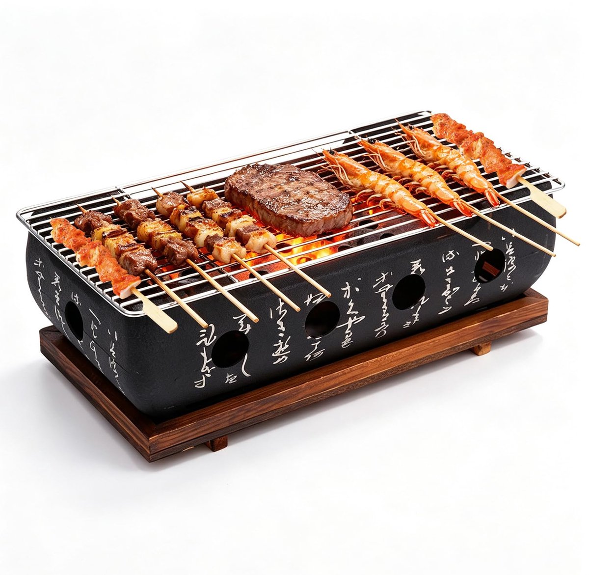 SnelShoppen - Japanse BBQ Grill Mini Houtskool Tafel Grill Indoor Barbecue Grill voor Feest, Tuin, Keuken, Camping - Compact, Handzaam en Gezellig