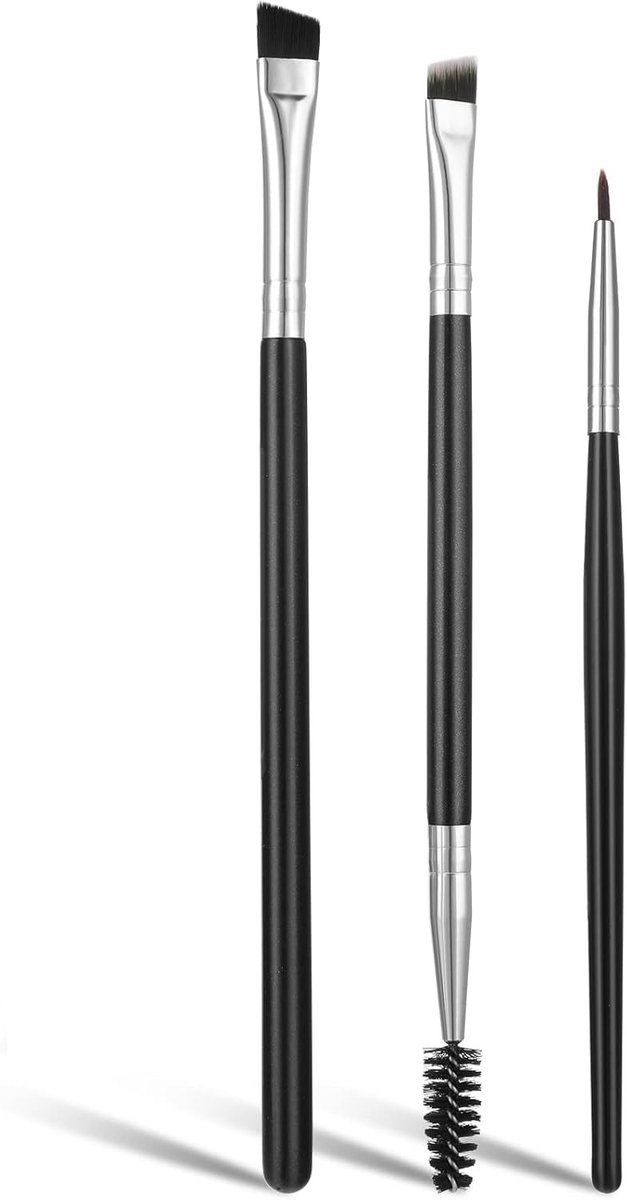 Professionele 3-delige Eyeliner Borstelset voor Oogmake-up met Hoekige en Ultra Dunne Borstels voor Concealer en Precisie