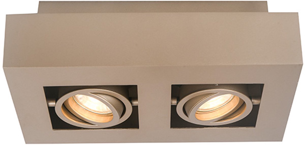 Artdelight Moderne Plafonnieres GU10 Boscagli 2 Lichtpunten Rechthoek Champagne Metaal Slaapkamer Gang/Hal Keuken Dimbaar