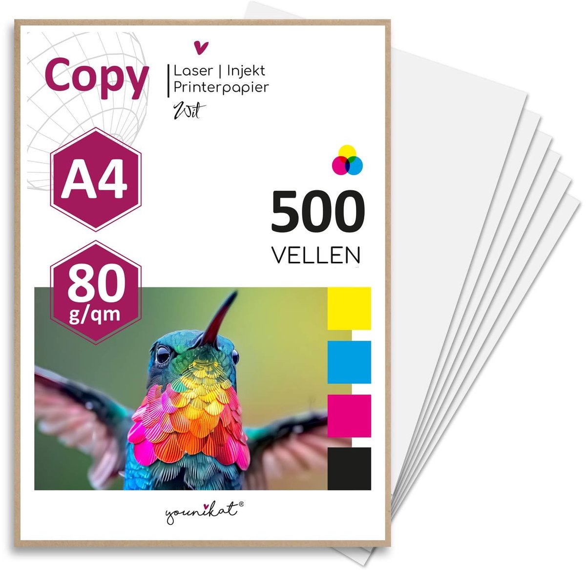 SnelShoppen - 2000 Vellen Wit Papier 80 g/m² DIN A6 - Perfect voor Knutselen, Printen, Notities, Creatieve Projecten, Kantoor en Schoolgebruik