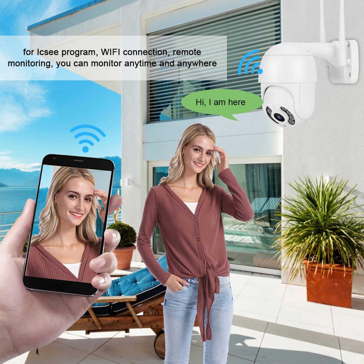 SnelShoppen - 2In Waterdichte PTZ-domecamera 1080P WiFi met Bewegingsdetectie, Afstandsbediening, Slimme Camera voor Beveiligingsbewaking in Thuiskant