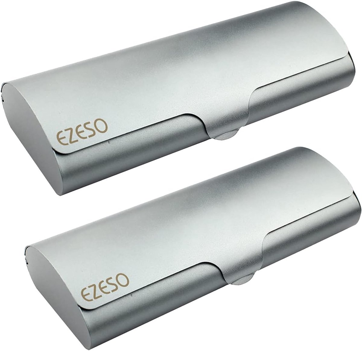 SnelShoppen - Geila Harde Brillenkoker Set van 2 Stuks, Aluminium Brillenkoker, Matte Brillenhouder voor Lichte Bijziendheid, Ideaal voor Thuis, Reize