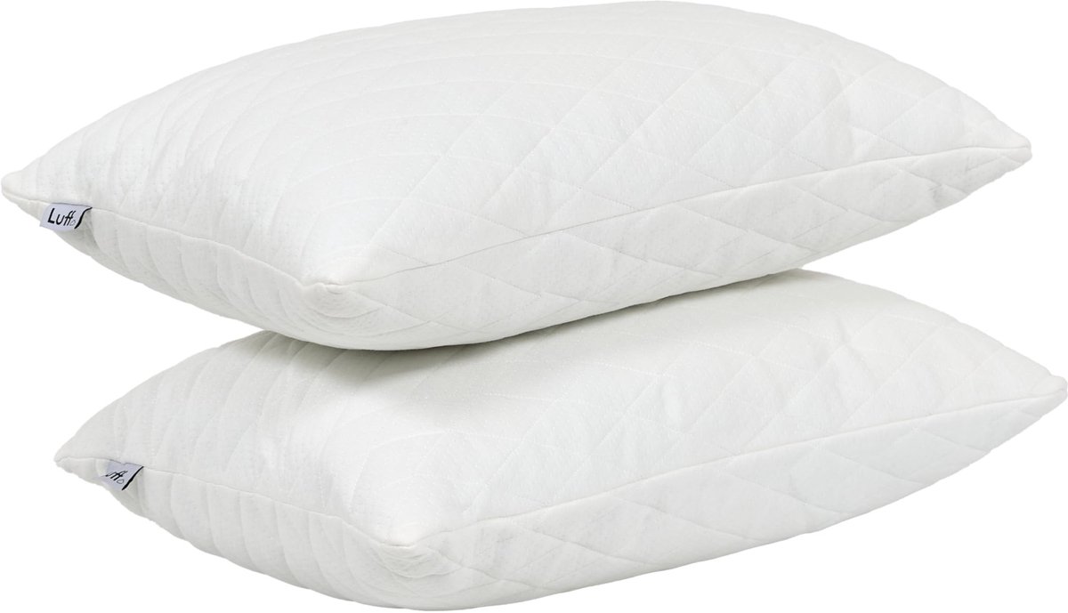 SnelShoppen - Hoogte verstelbaar traagschuim bamboe kussen - Antibacterieel CloudTec® vulling - Hypoallergene hoes - Ideaal voor slapen, rug, nek, en
