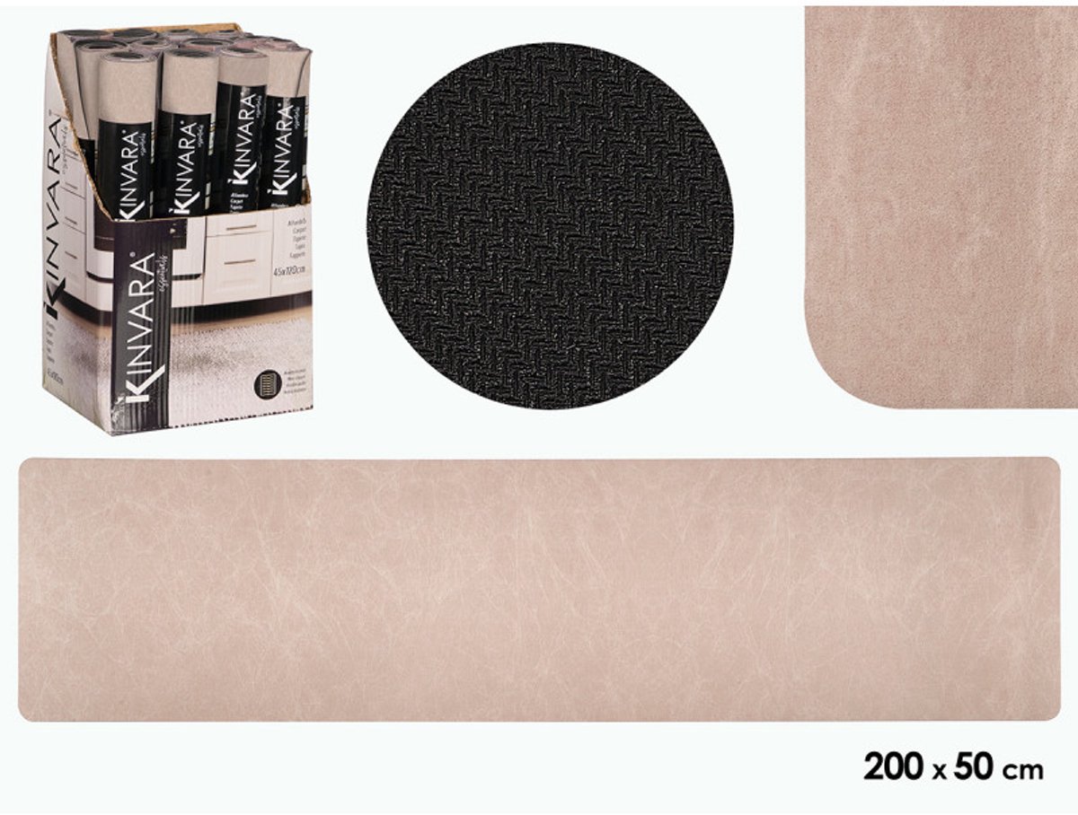 Keukenloper 50x200 cm - Keukenmat met Marmerlook - Lange Vloermat voor Keuken en Aanrecht - Decoratief Marmereffect