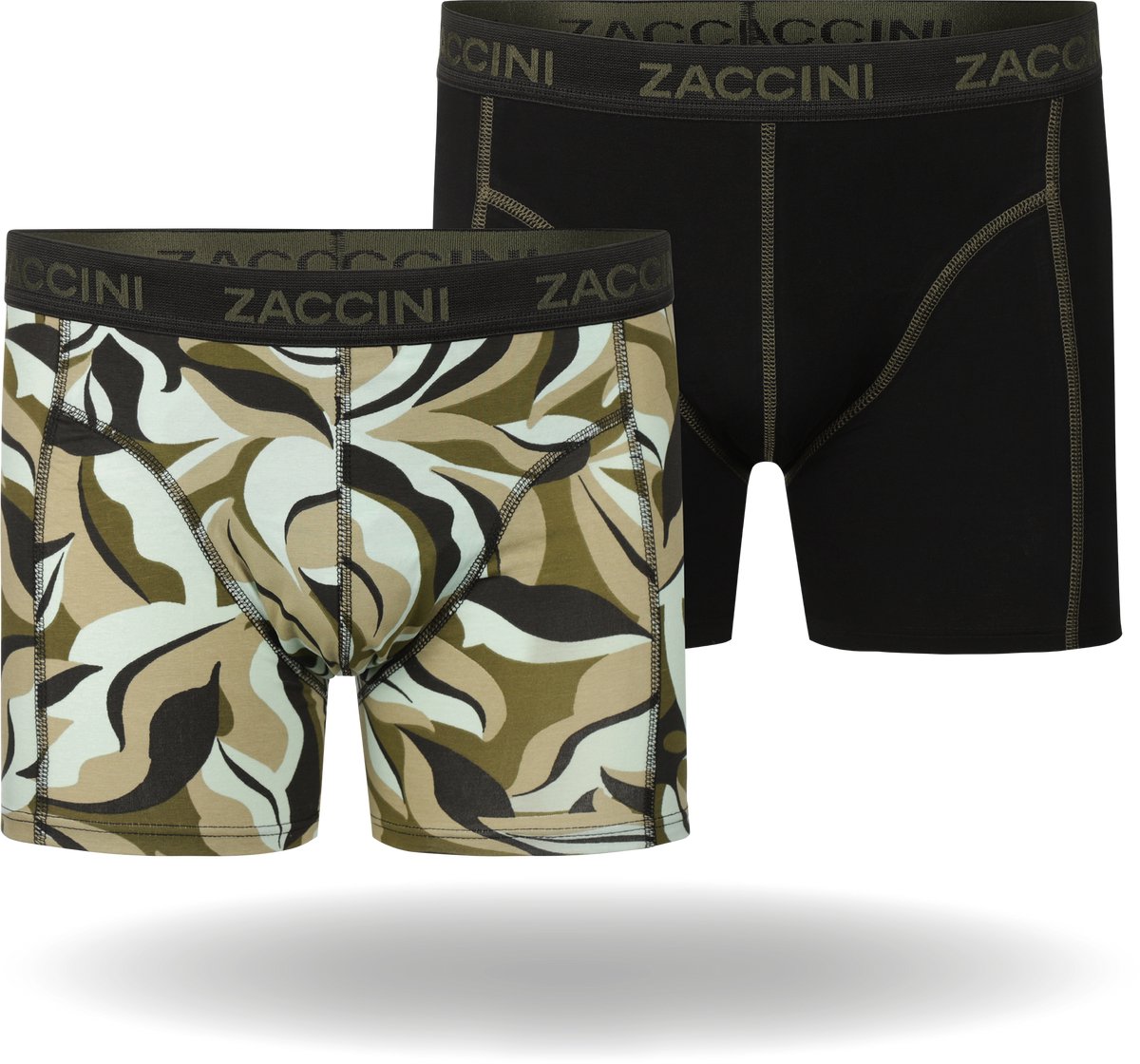 Zaccini Cotton Stretch Boxershorts - Groen - 2 stuks - Heren onderbroeken - Boxer - 95% Katoen - Maat XXL