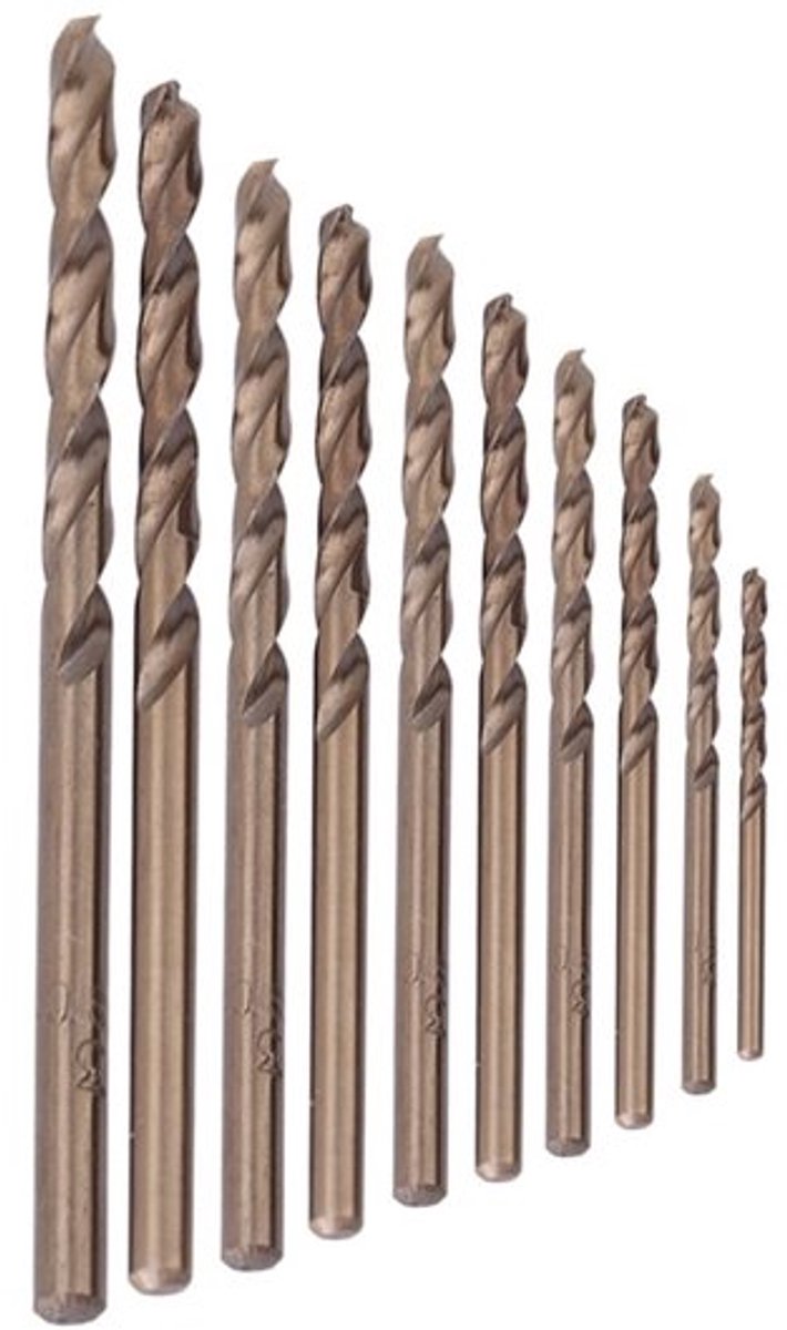 Boorset HSS-CO M35 - 10 Maten - Kobaltboren - Roestvrij Staal - Hoge Kwaliteit - Scherp en Duurzaam - Boor