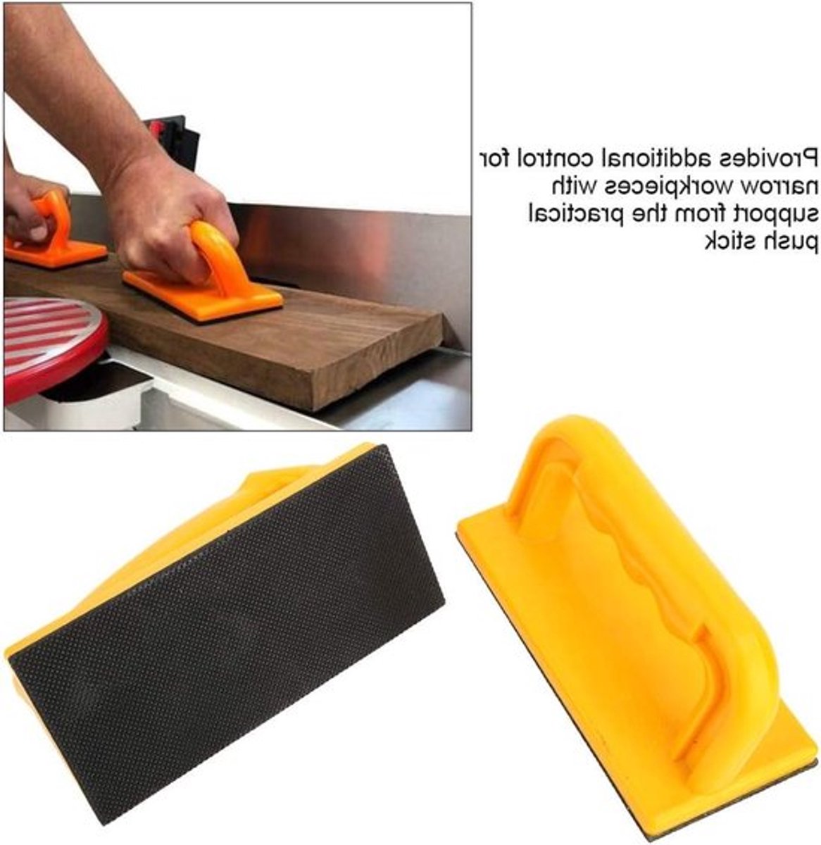 Praktische Duwer voor Tafelszaag met Hoekige en Rechte Handgreep, Ideaal voor Routertafel en Bandsaw Veiligheid en Precisie