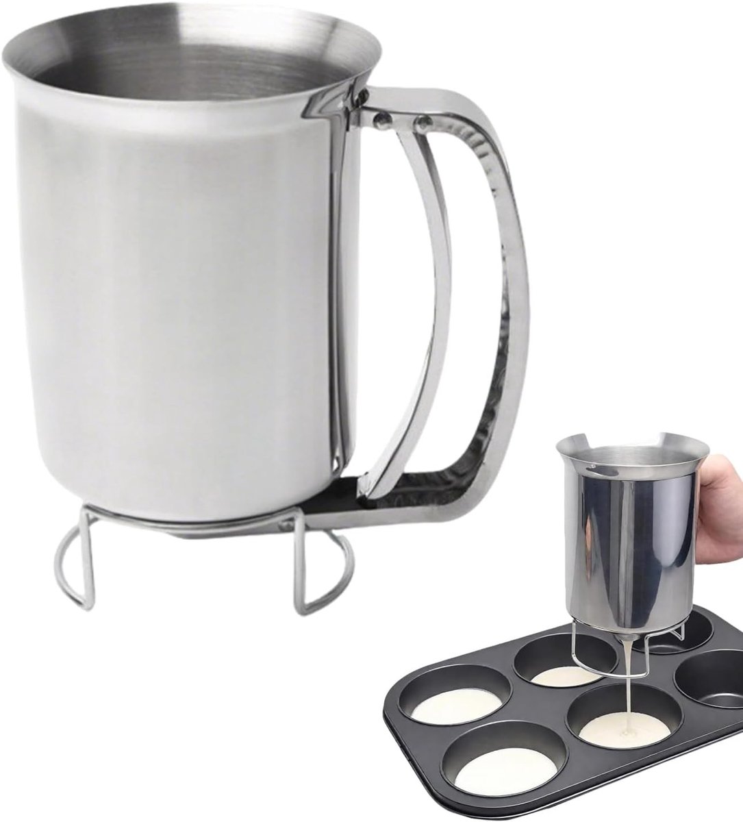 Mixing Divider van RVS voor Pannenkoeken- en Cupcakebeslag, Ideaal voor Moderne Keukens en Bakkerijen