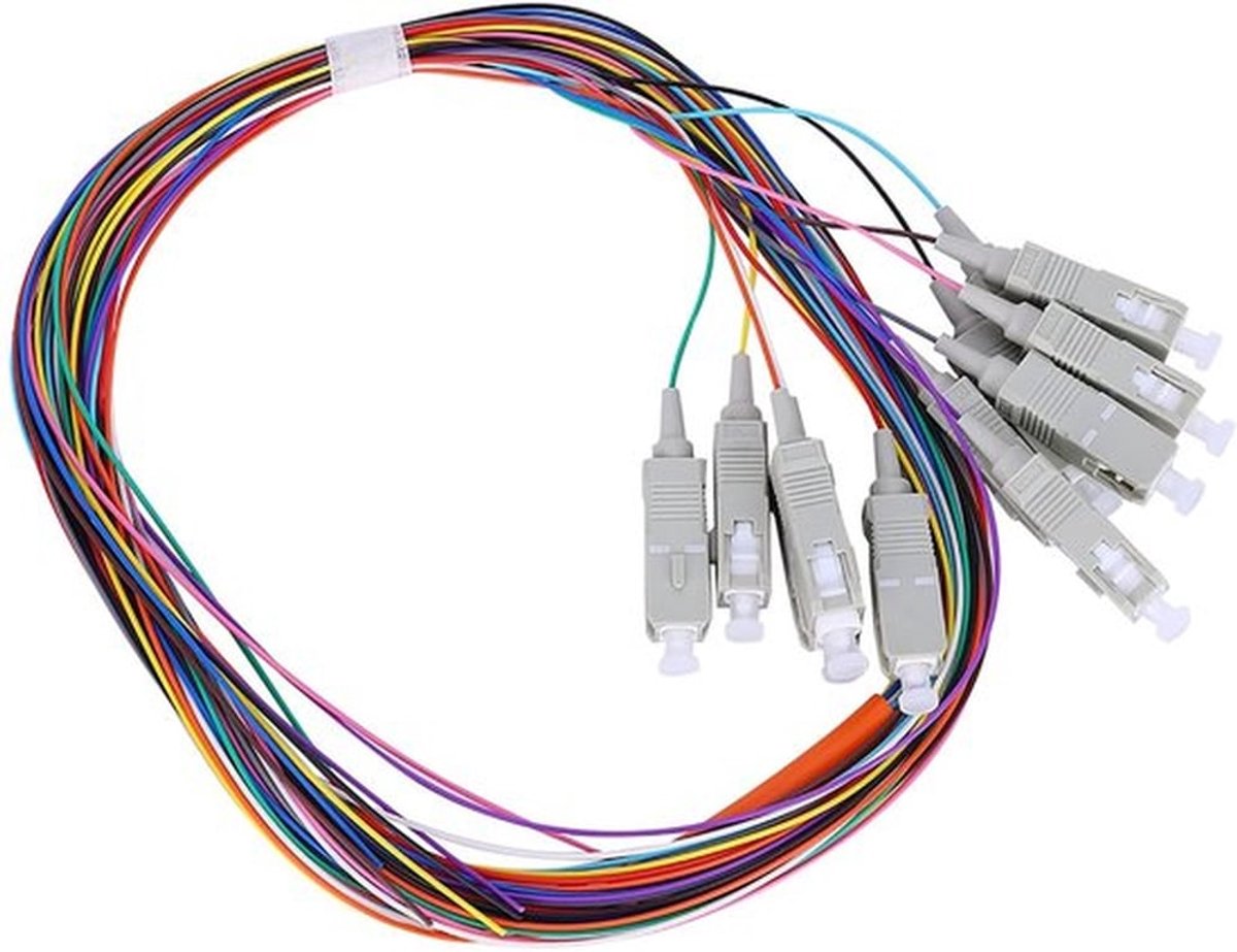 Glasvezel Pigtail Kabel 1,2 M - 12-aderige Multimode - SC/UPC - Carrier-Class Niveau - Plug-and-play - Hoogwaardig PVC-omhulsel - Fiber Kabel