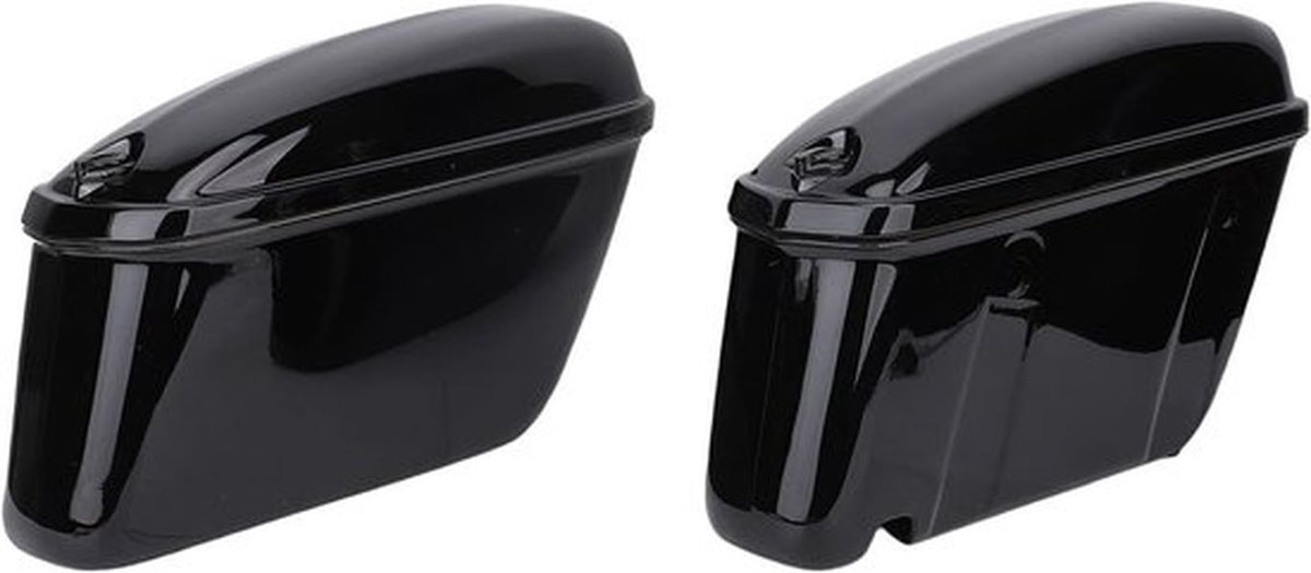 Harde Zadeltassen 22L voor Motorfiets, Afsluitbare Opbergoplossing van ABS Plastic, Geschikt voor Cruiser en Touring Motoren in Glanzend Zwart