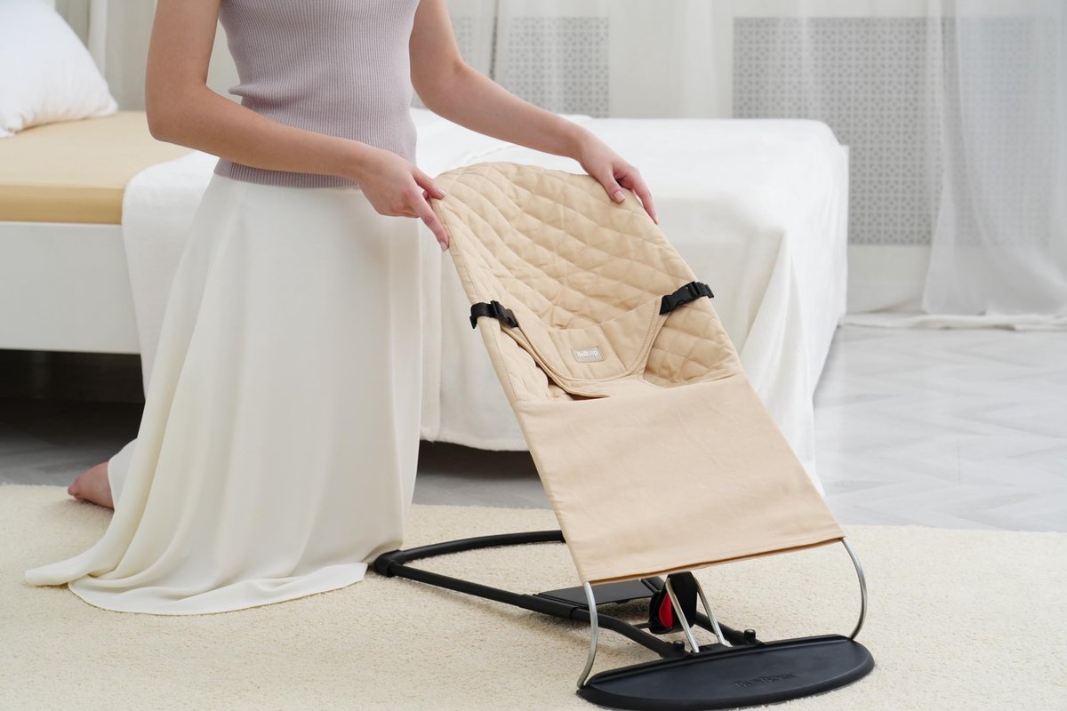 SnelShoppen - Hoes voor Babyhangmat, Compatibel met Babywipstoeltje - Ergonomisch, Hypoallergeen, Beige, Perfect Passend voor Schommelstoel, Babystoel
