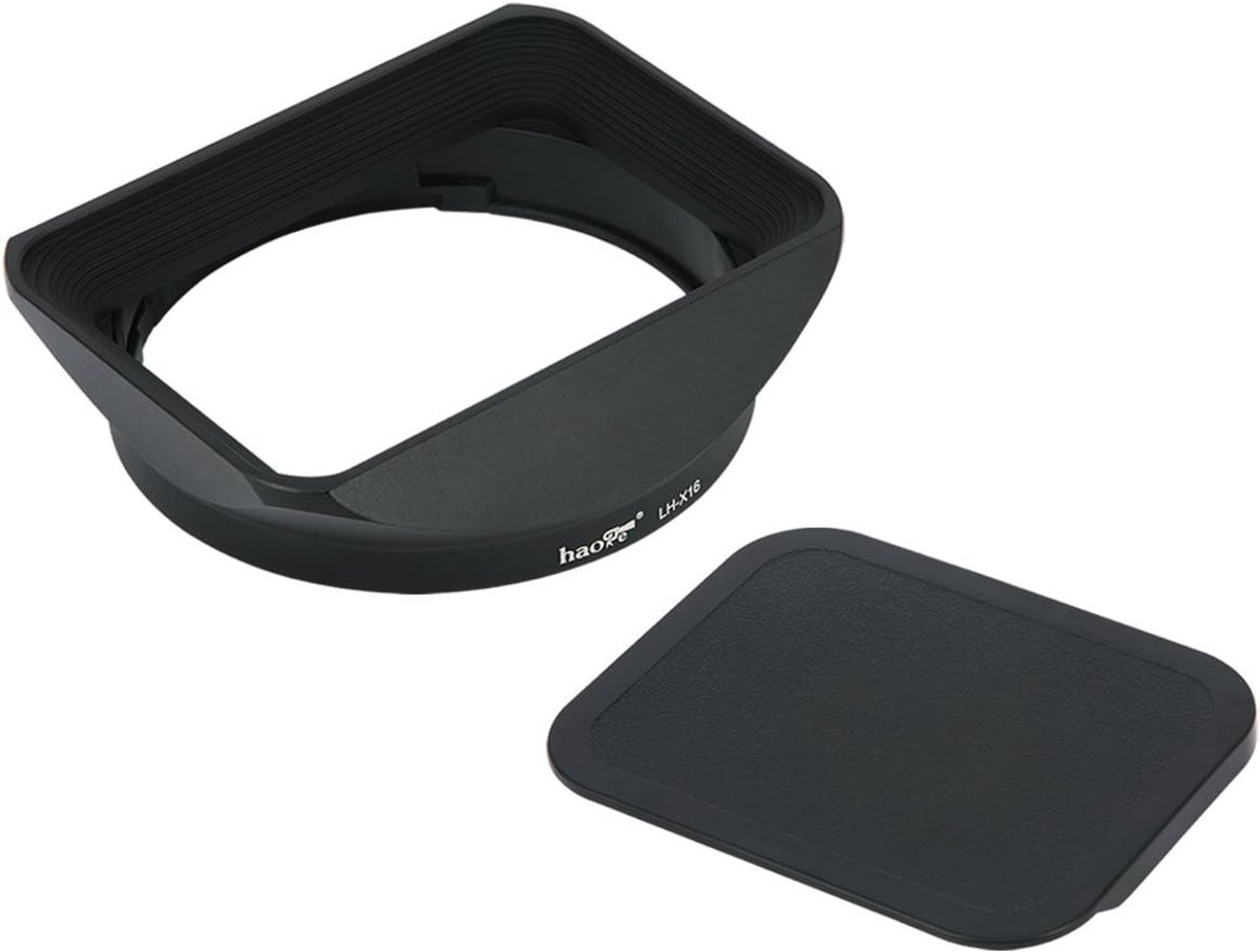 Rectangular Vierkante Metaal Lenskap met Dop voor Fujifilm XF16mm F1.4 R WR - Vervangende Lenshood voor Breedhoeklenzen