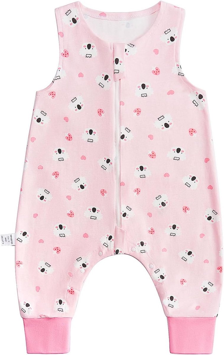Baby Slaapzak met Voetjes, 0.5 Tog, Mouwloos Zomer Model, 100% Katoen, Unisex Slaapzak voor Baby's en Peuters