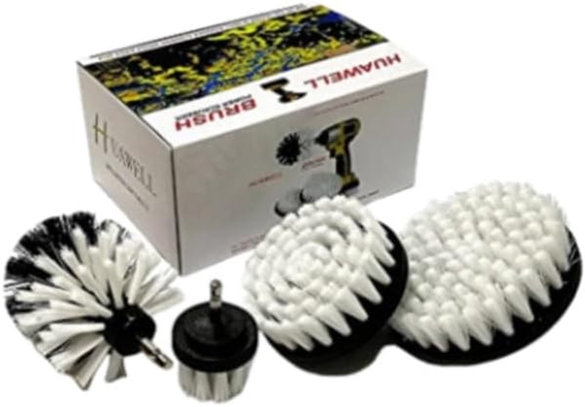 SnelShoppen - Automotive Soft White Auto-accessoireset - boorwiel & detailborstel, tapijt & kussenreiniger, bootaccessoires - stoffen stoelreiniger vo