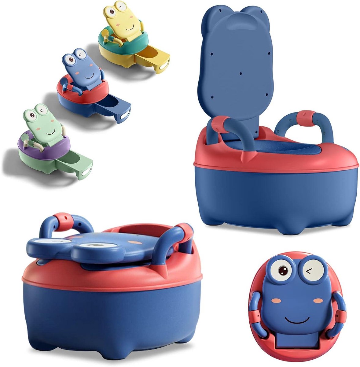 Kindertoiletpot Handgrepen - Zindelijkheidstrainer Potje - Zindelijkheidstraining - Antislip Veilig Ontwerp - 36 x 31 cm - Blauw
