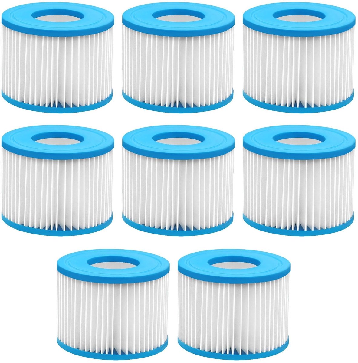 SnelShoppen - Kulamo Filterpatronen VI voor Zwembadfilter - 8 Stuks Vervangingsfilters voor Spa Whirlpool - Ideaal voor Opblaasbare Zwembaden - Compat