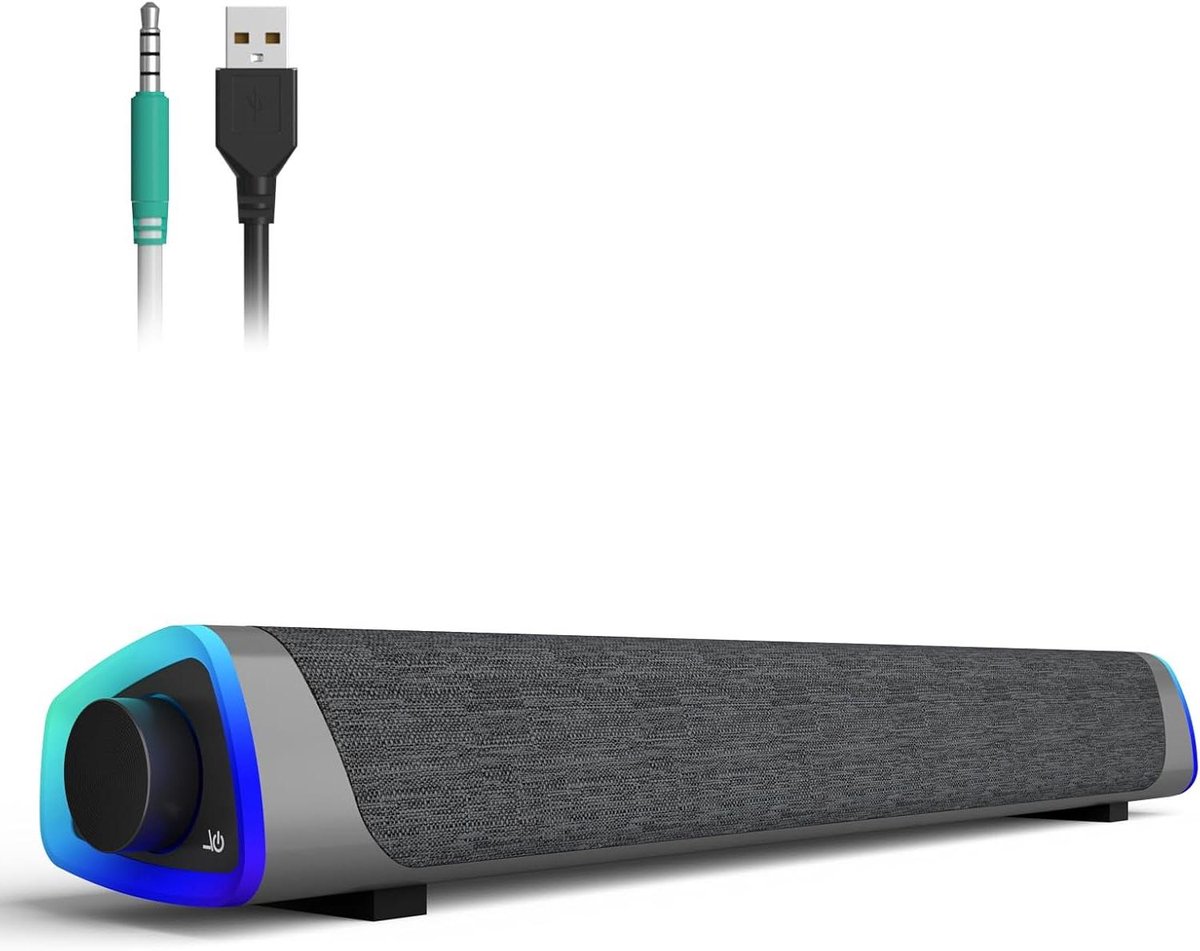 Computer Speakers - PC Geluid - Muziek Luisteren - 30 Graden Ontwerp - Compact Formaat - Grijs