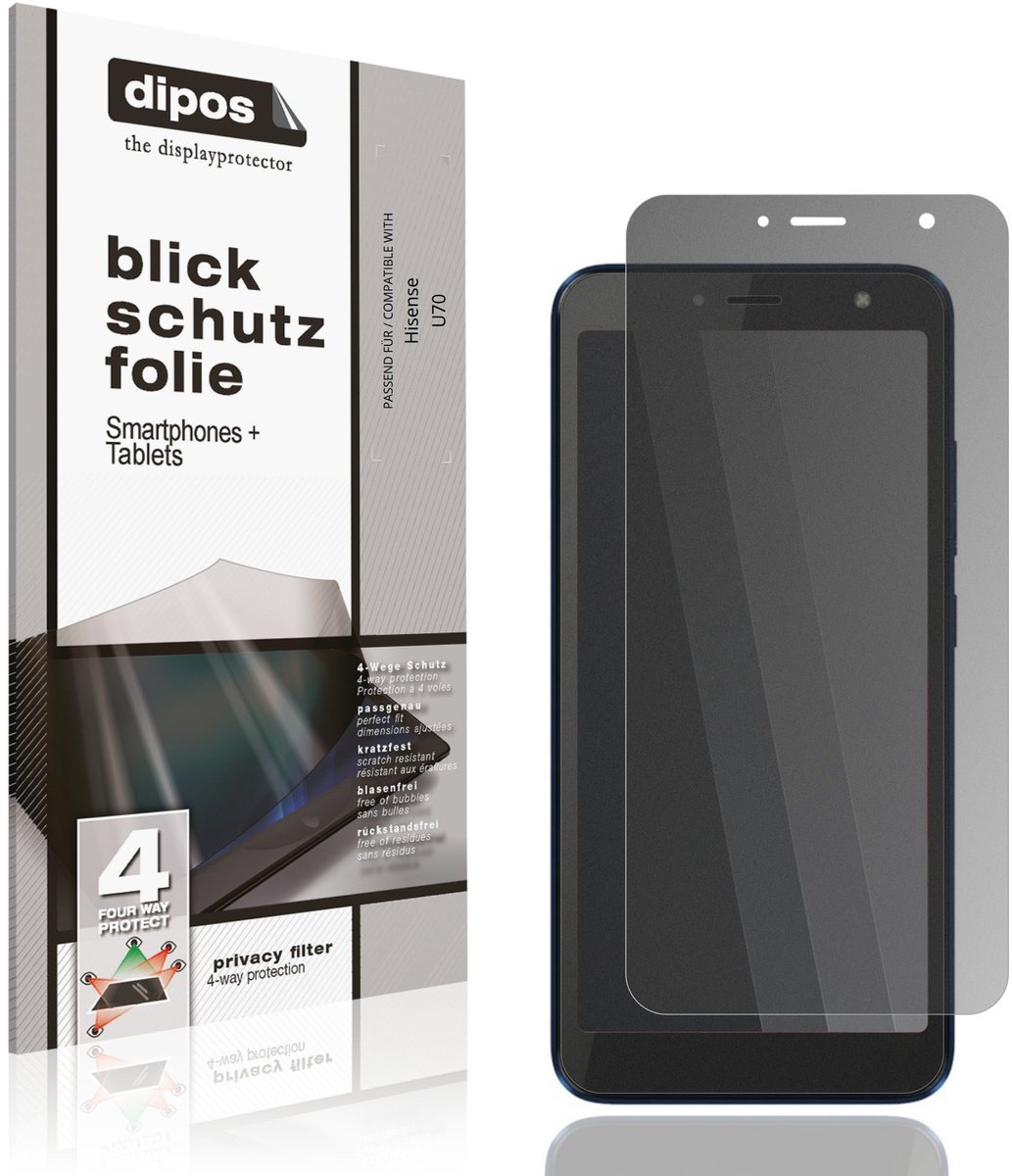 dipos – Matte Privacy Screenprotector geschikt voor Hisense U70 | Anti-Spy Beschermfolie