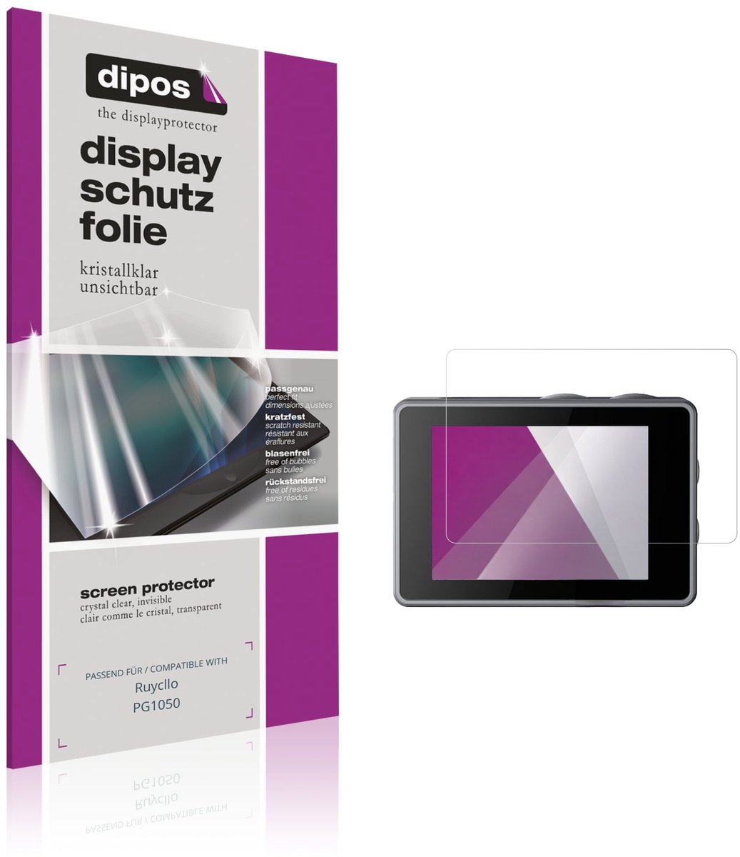 dipos – 4x Beschermfolie geschikt voor Ruycllo PG1050 | Krasbestendige & heldere Screenprotector Ultra-Thin