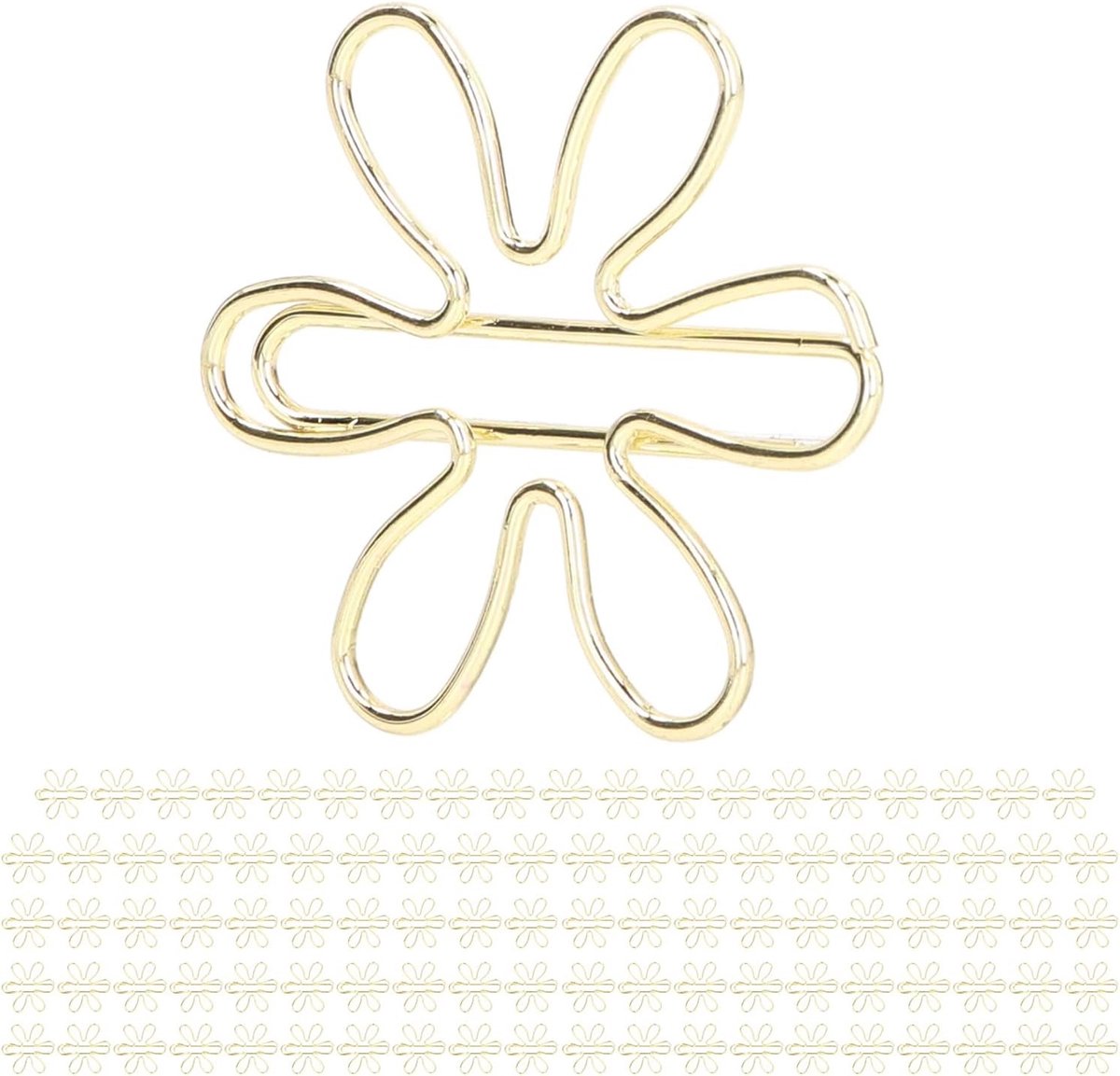 Leuke Bloemvormige Planner Clips - 100 Stuks Metalen Paperclips in Goud en Pijlvorm - Creatieve en Roestbestendige Ontwerpen voor Organisatie en Decoratie