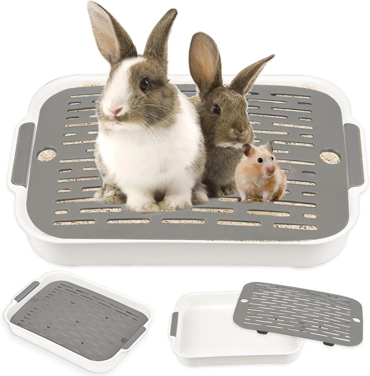 Dieren Toilet - Huisdier Potje - Zindelijkheid Training - Dubbellaags Ontwerp - 30 x 20 x 4 cm - Wit