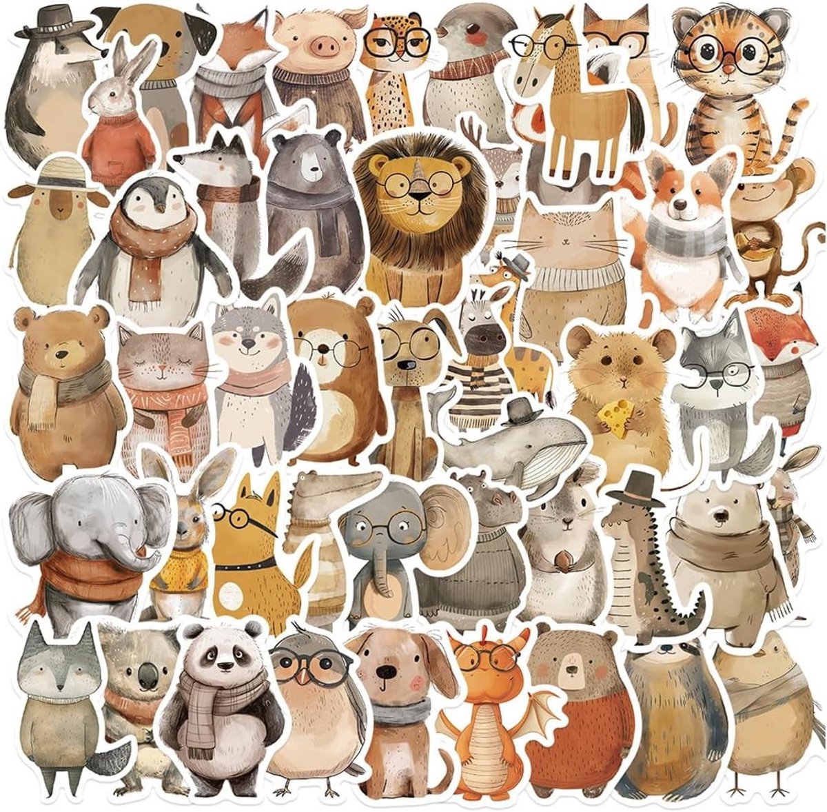 Creatieve Dierenstickers voor Kinderen - Waterdichte DIY Stickers voor Laptop, Mobiele Telefoon, Skateboard en Bagage - 100 Stuks