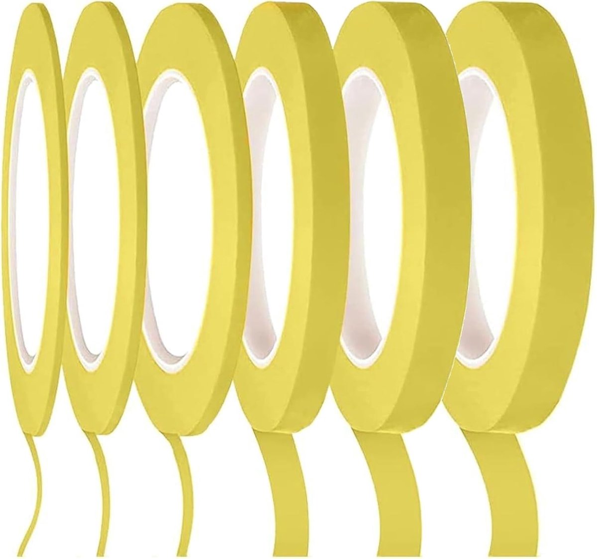 Kleverige Papieren Crepe Tape in Geel voor Knutselen, Lichaamswerk en DIY Decoraties - Beschikbaar in 3/5/7/10/12/15 mm, Perfect voor Diverse Projecten