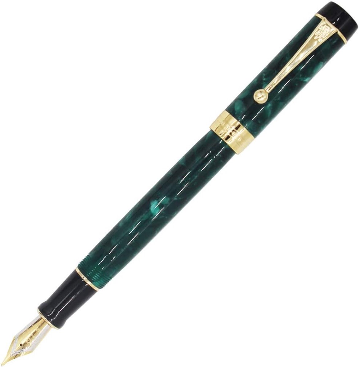 Elegant Groene Acrylhars Vulpen met Middelgrote Nib en Cadeauverpakking voor Schrijfliefhebbers