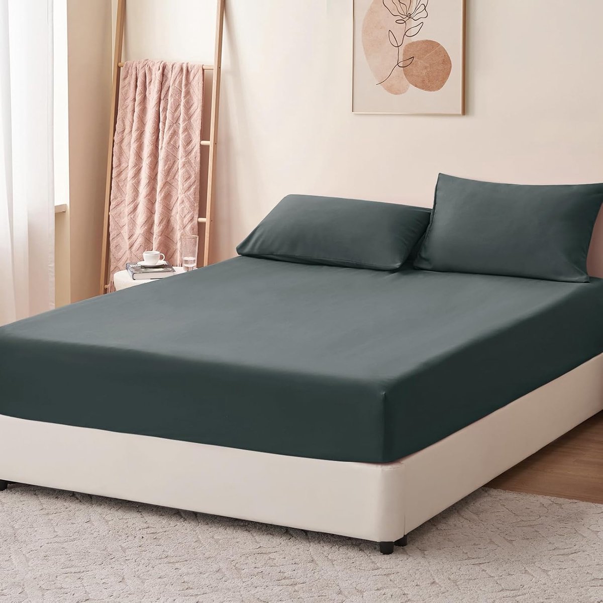 Fitted sheet 180 x 200 cm - grijs Oeko Tex - microvezel - blijft de hele nacht op zijn plaats - ShopVlot