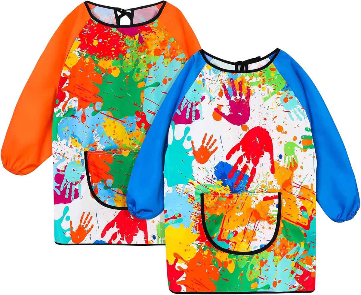 Schilderaprons voor kinderen 3-6 jaar - 2 stuks - waterdicht en ademend - ideaal voor school en knutselen - ShopVlot