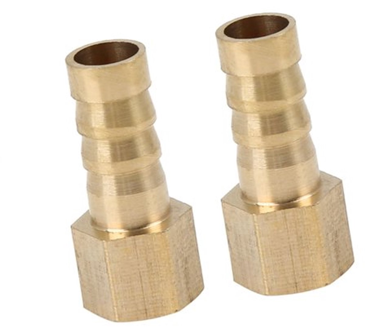 Goud - Messing Aansluiting - Slangschroefverbinding 8 mm - G 1/8 inch NPT Binnendraad - Temperatuurbereik - 2 Stuks - Slangaansluiting