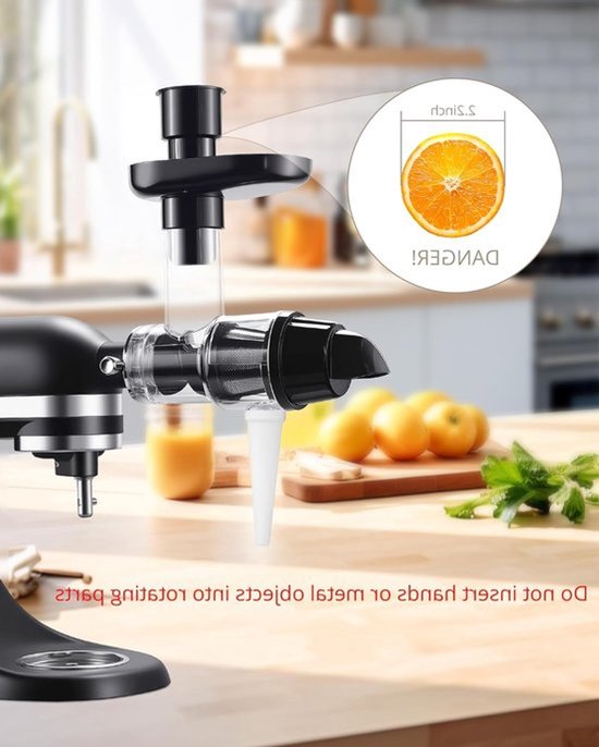 Kauwende Juicer Accessoire voor Keukenmachine - Slow Juicer voor Sap en Pulp - Koudpersen en Citrus Extractie Accessoire — afbeelding 2