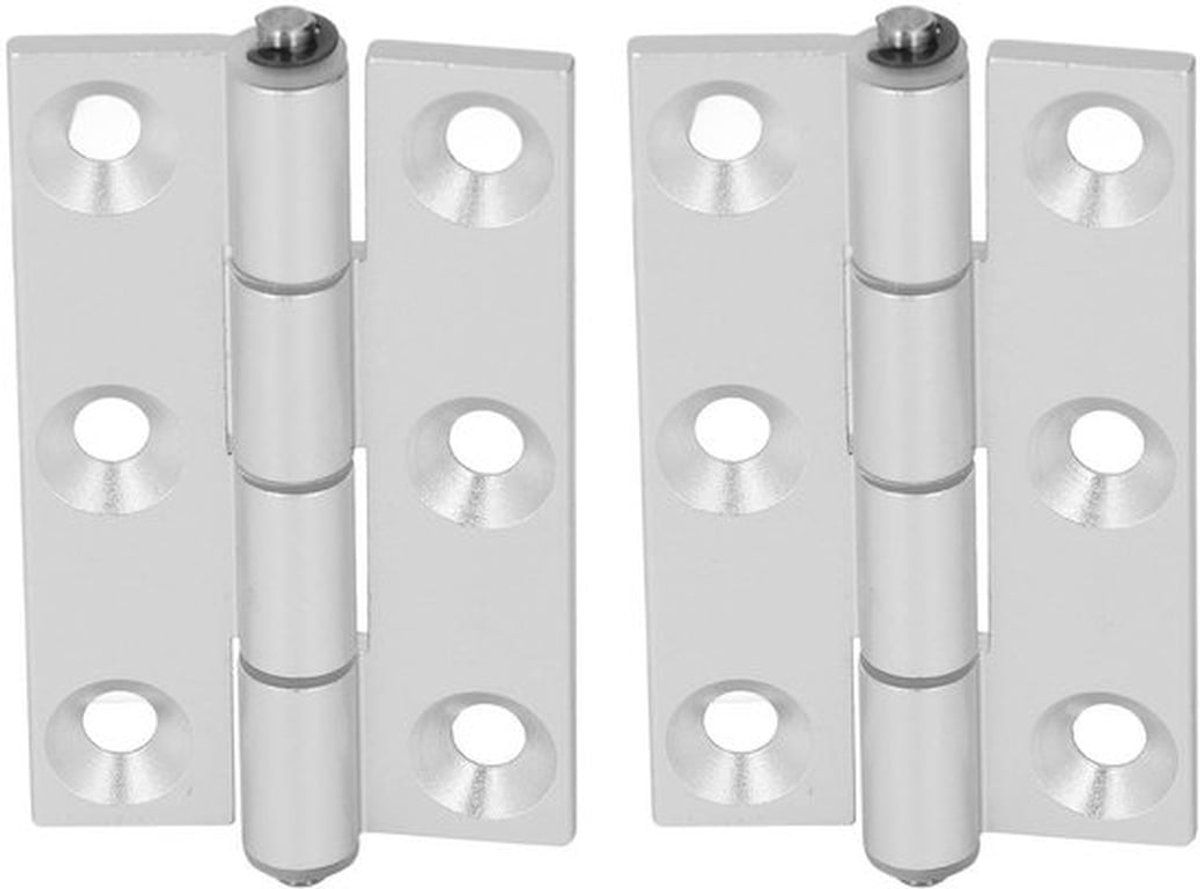 Scharnier Plat - 2 Stuks Aluminium - Hoogwaardig Materiaal - Compacte Afmetingen 78 x 48 mm - Duurzaam en Lichtgewicht - Stabiele Prestaties - Vouwscharnier