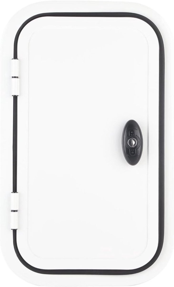 Robuuste opslagoplossing voor campers, 500 x 300 mm met afgeronde hoeken, plat persslot en sleutel voor veilige bagageopslag, ideaal voor reizen en avontuur