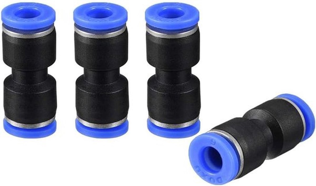 Push om Pneumatische Snelkoppelingen 6 mm - 6 mm buis Ø - Plastic - Luchtslangkoppeling - 2-weg Rechte Verbinder - 5 Stuks