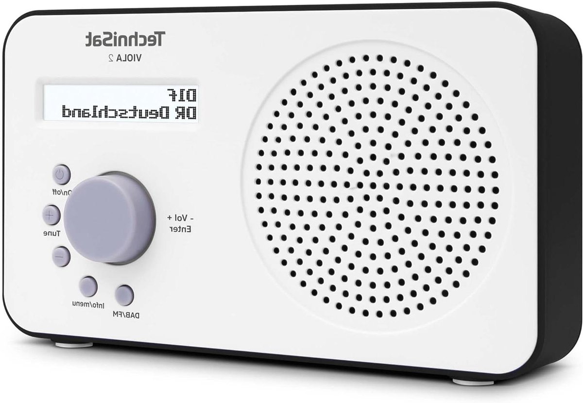 Draagbare DAB Radio - Digitale Radio - Muziek Luisteren - Compact Ontwerp - 15.5 cm - Wit Zwart