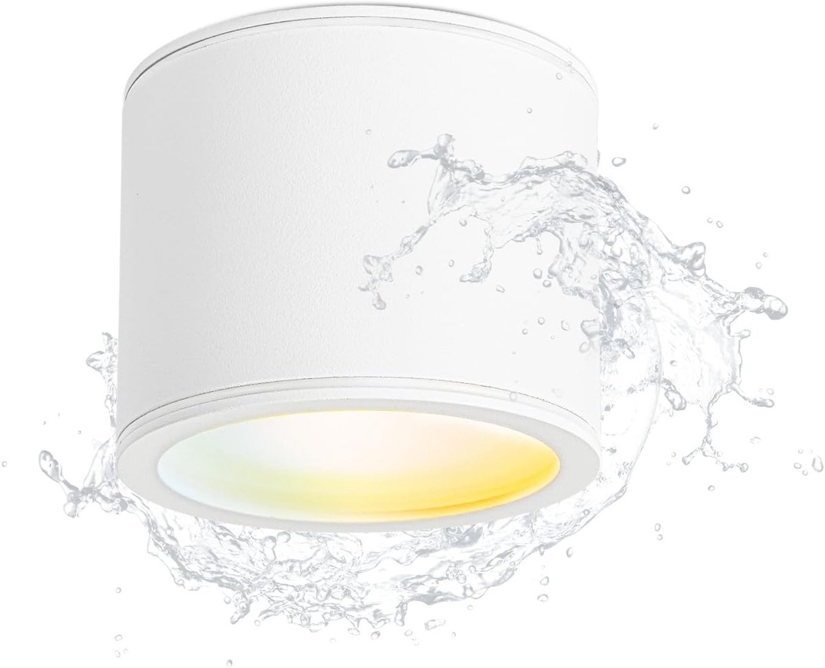 Wandspot met IP44, 6 W en verwisselbare GX53 lampen voor badkamer, warm wit 3000 K, neutraal wit 4000 K en koud wit 6500 K, waterdicht en geschikt voor 230 V
