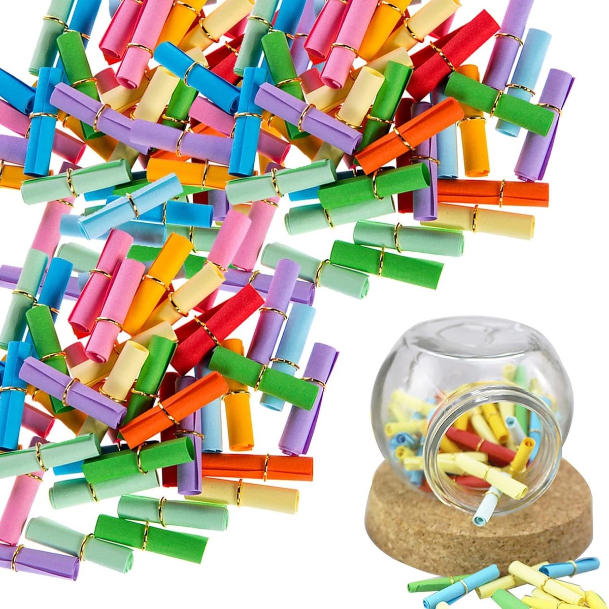 150 Kleurige Kleine Notities voor Persoonlijke Berichten - Ideaal voor Verjaardagen, Adventskalenders en Creatieve Projecten (3 x 6 mm)