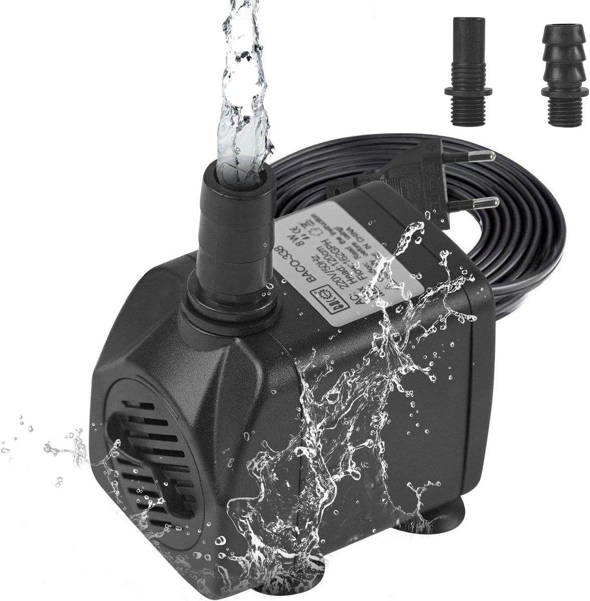 Mini Waterpomp voor Aquarium, Fontein, Tuin en Vijver - 8 W, 600 L/h, Onderwaterpomp