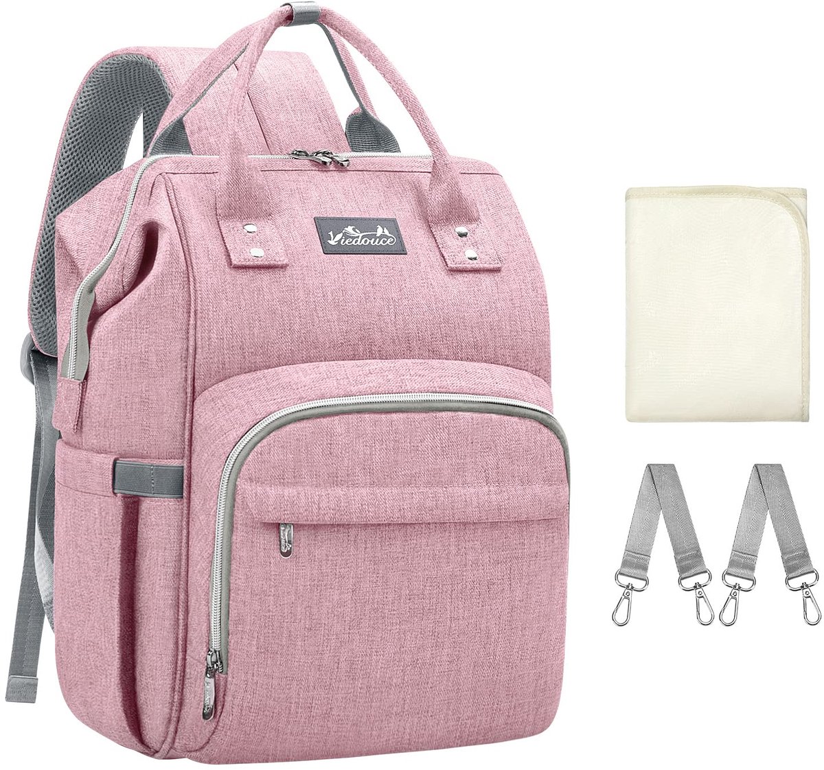 SnelShoppen - Viedouce Luierrugzak, Luiertas, Babytas, Waterdichte Oxford-stof, Grote Capaciteit, Multifunctionele Rugzak met Aankleedkussen en Kinder