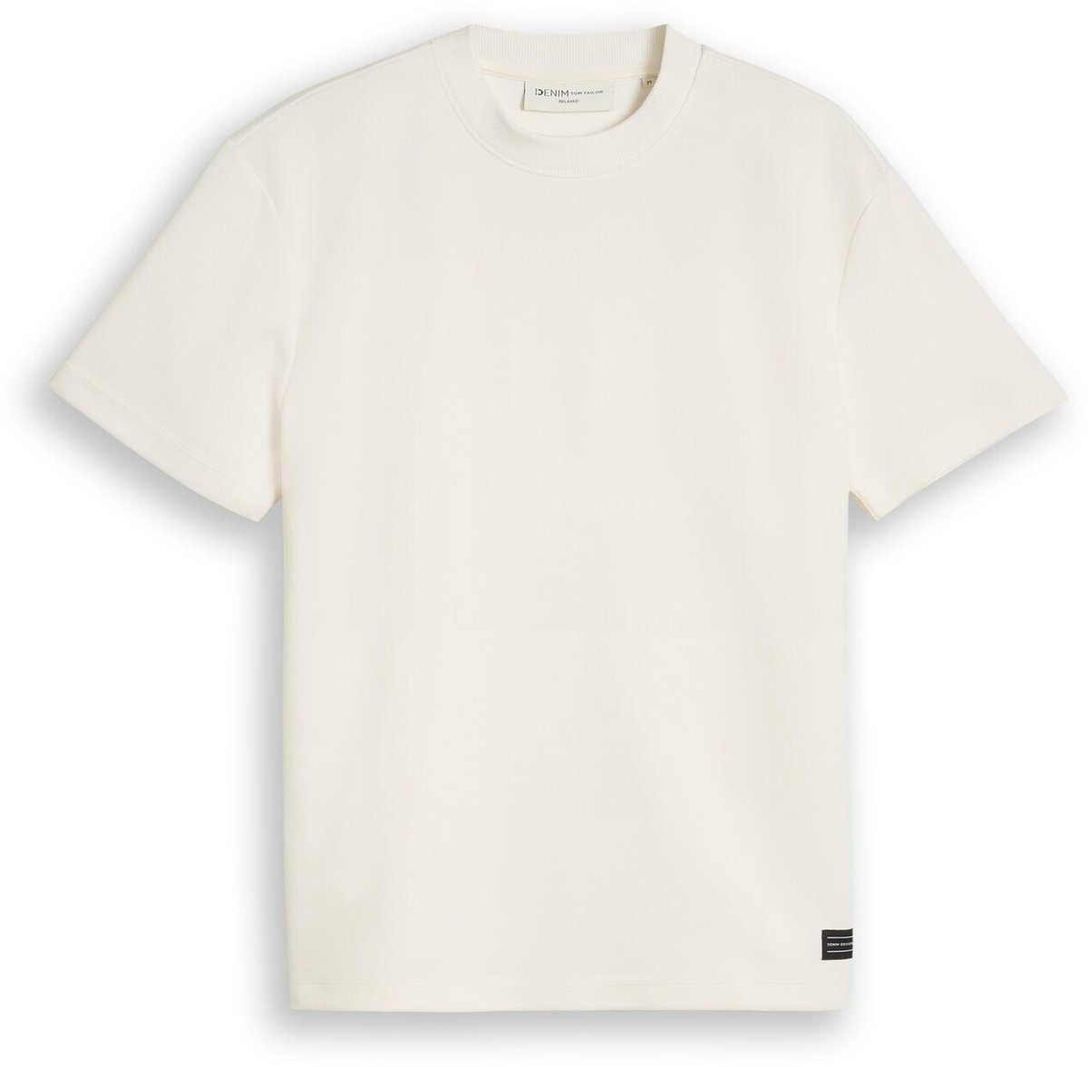 Tom Tailor Denim - Sweatshirt met korte mouwen en relaxte pasvorm - Maat XL - Gardenia White