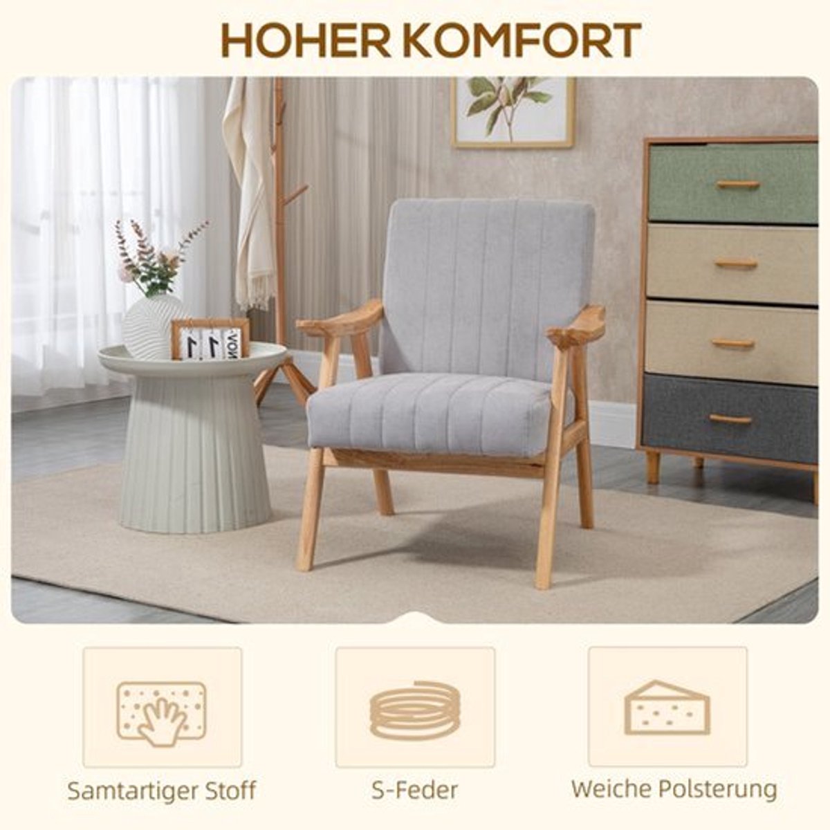 Fauteuil – Zitzetel – Relaxstoel – Loungestoel – Zetel – Scandinavisch Design – Fluwelen B