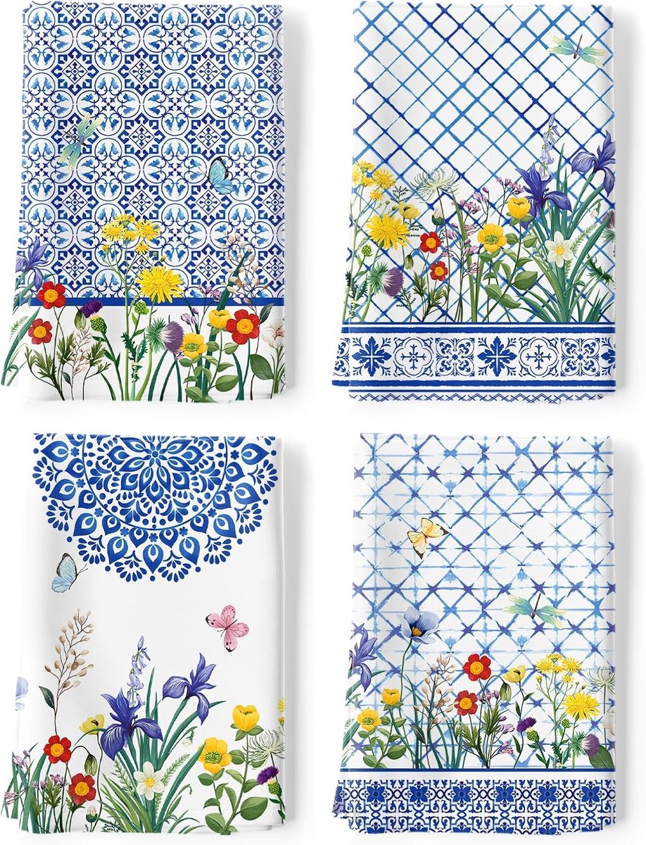 SnelShoppen - Arquiel Theedoeken Set van 2, Katoenen Keukenhanddoeken 48 x 69,8 cm, Sneldrogend voor Feest, Jubileum, Vakantie, Decoratie, Housewarmin