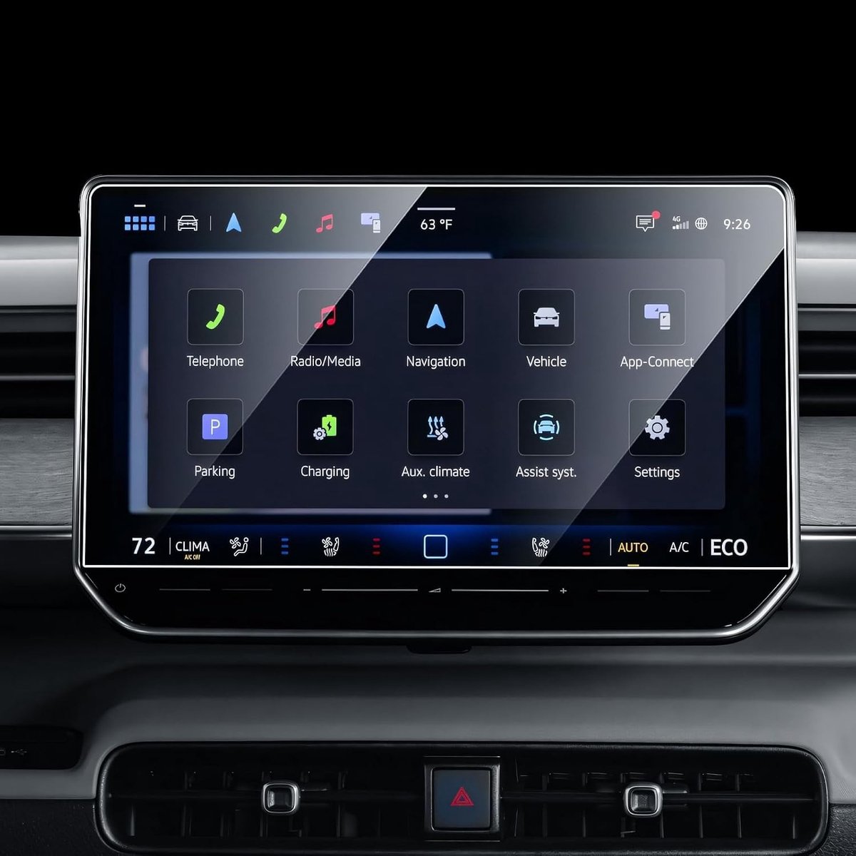 9H beschermfolie voor 12,9 inch navigatiescherm - anti-kras displaybescherming voor VW ID.3, ID.4, ID.5 en ID.Buzz Facelift 2024-2026