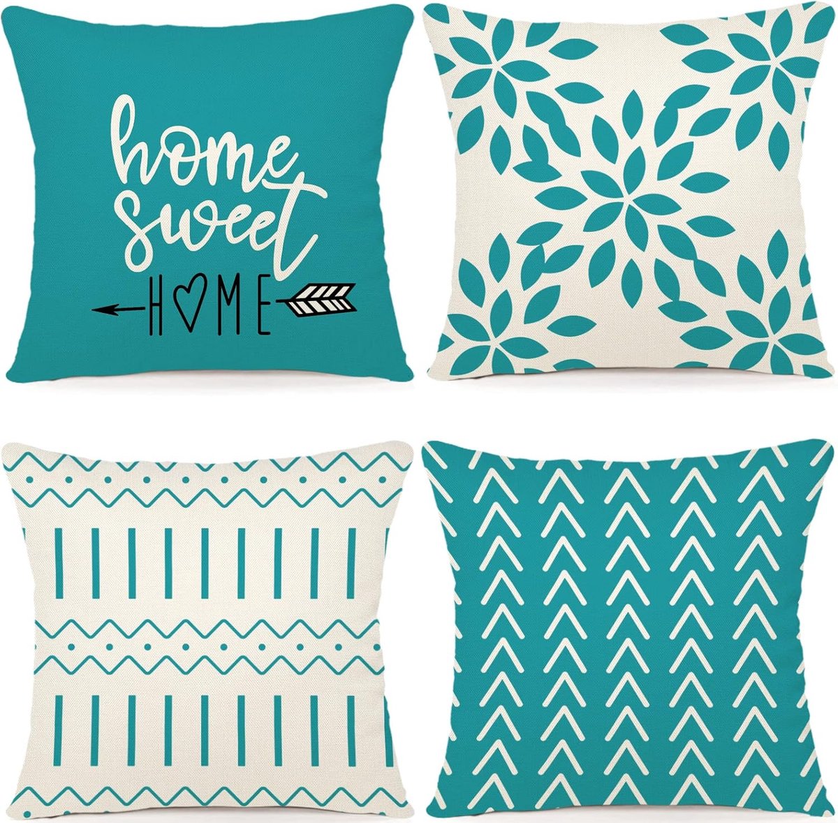 Kussenslopen set van 4 - Linnen 40x40cm - Decoratief voor bank en bed - Luxe uitstraling - SnelShoppen